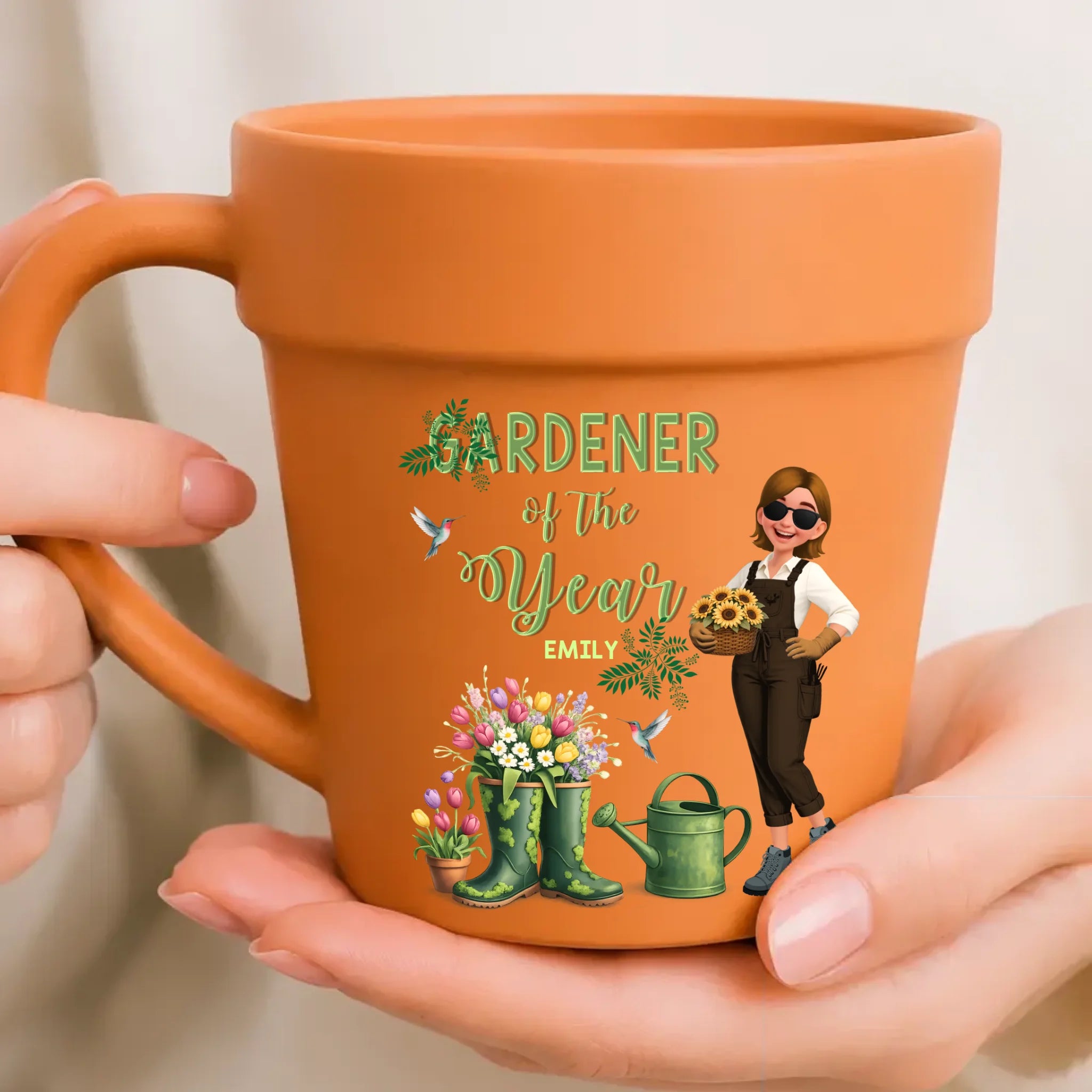 Custom Plant Pot Mugs With Name – Unique Present For Gardeners