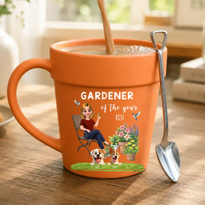 Personalized Gardener Dog Mom Mugs – Plant Pot Ceramic Mugs Gift