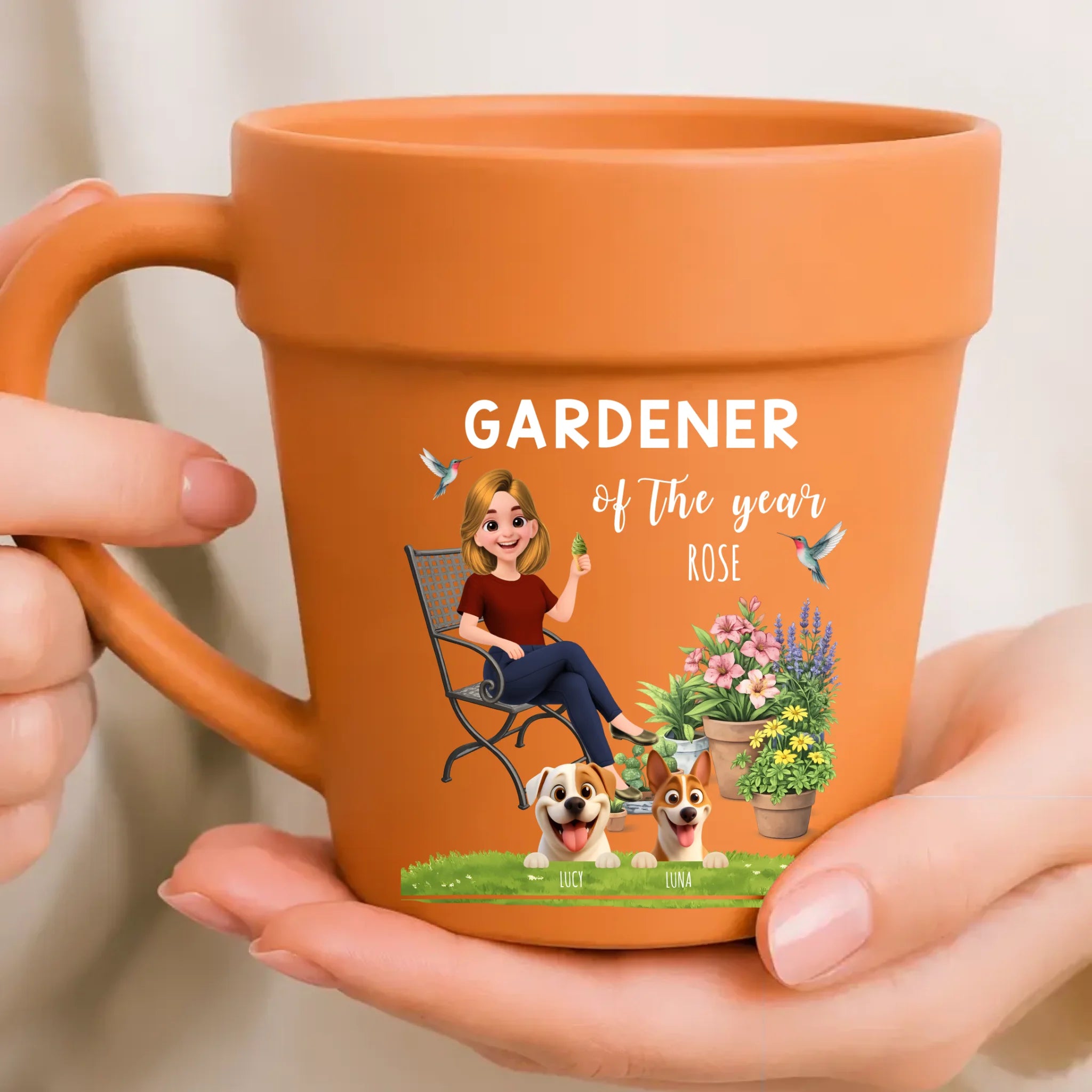 Personalized Gardener Dog Mom Mugs – Plant Pot Ceramic Mugs Gift