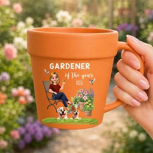 Personalized Gardener Dog Mom Mugs – Plant Pot Ceramic Mugs Gift