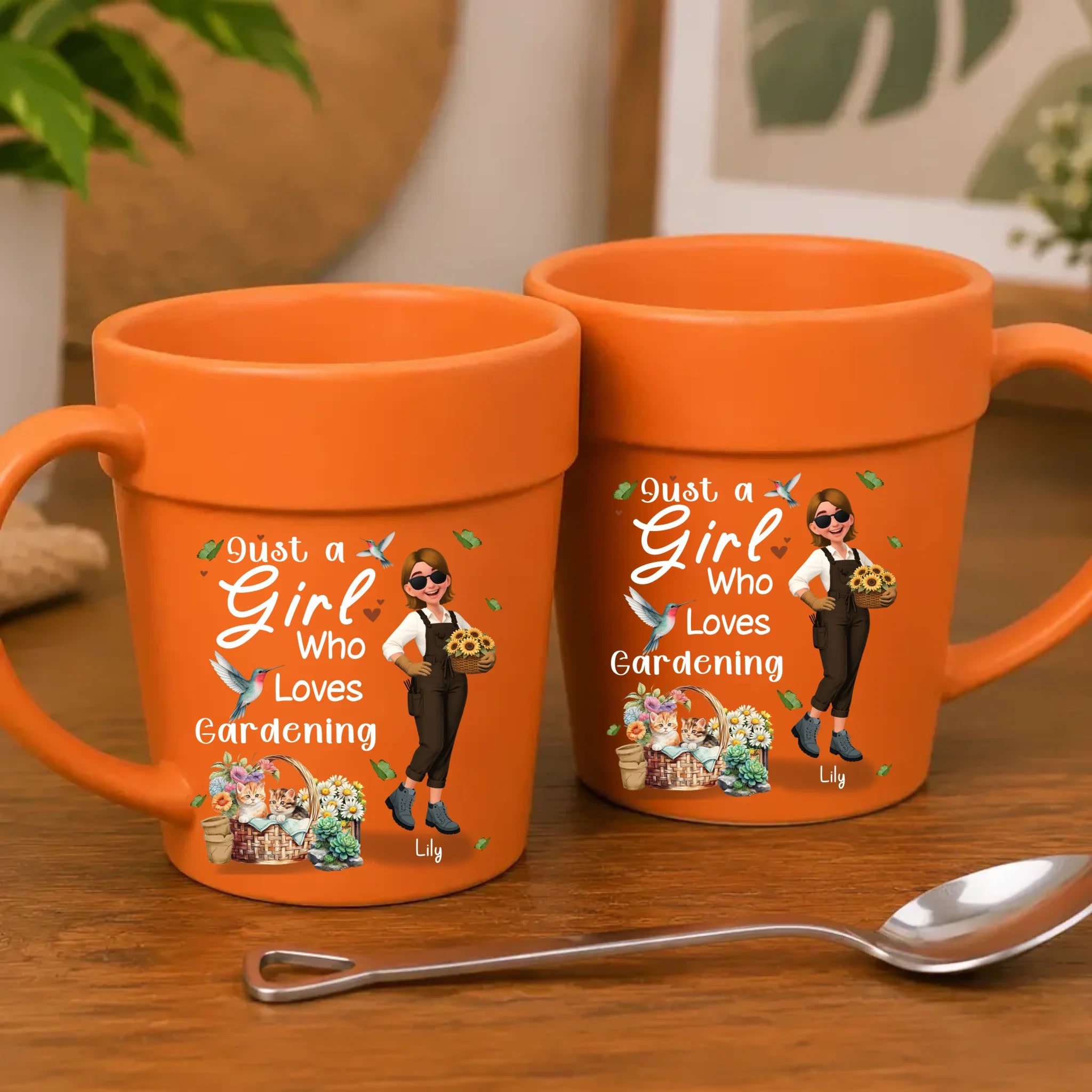 Customized Plant Pot Ceramic Mugs – Unique Name Gift For Gardeners