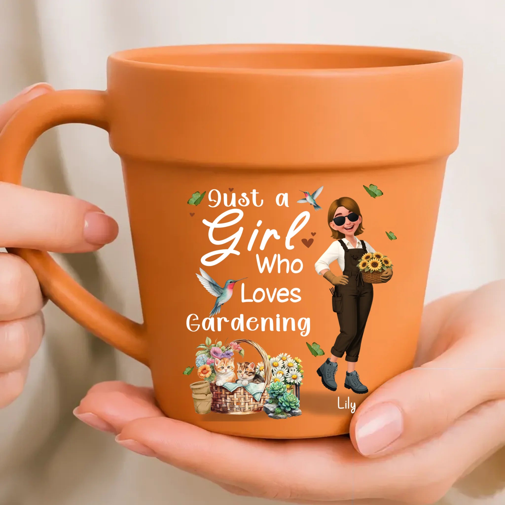 Customized Plant Pot Ceramic Mugs – Unique Name Gift For Gardeners