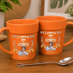 Custom Photo A Garden Of Love Plant Pot Mugs – Gift For Grandma