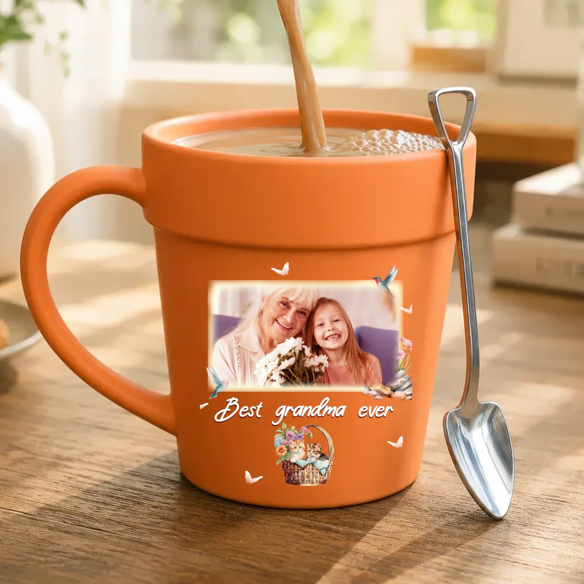 Bespoke Plant Pot Ceramic Mugs – Photo Upload Best Grandma Ever