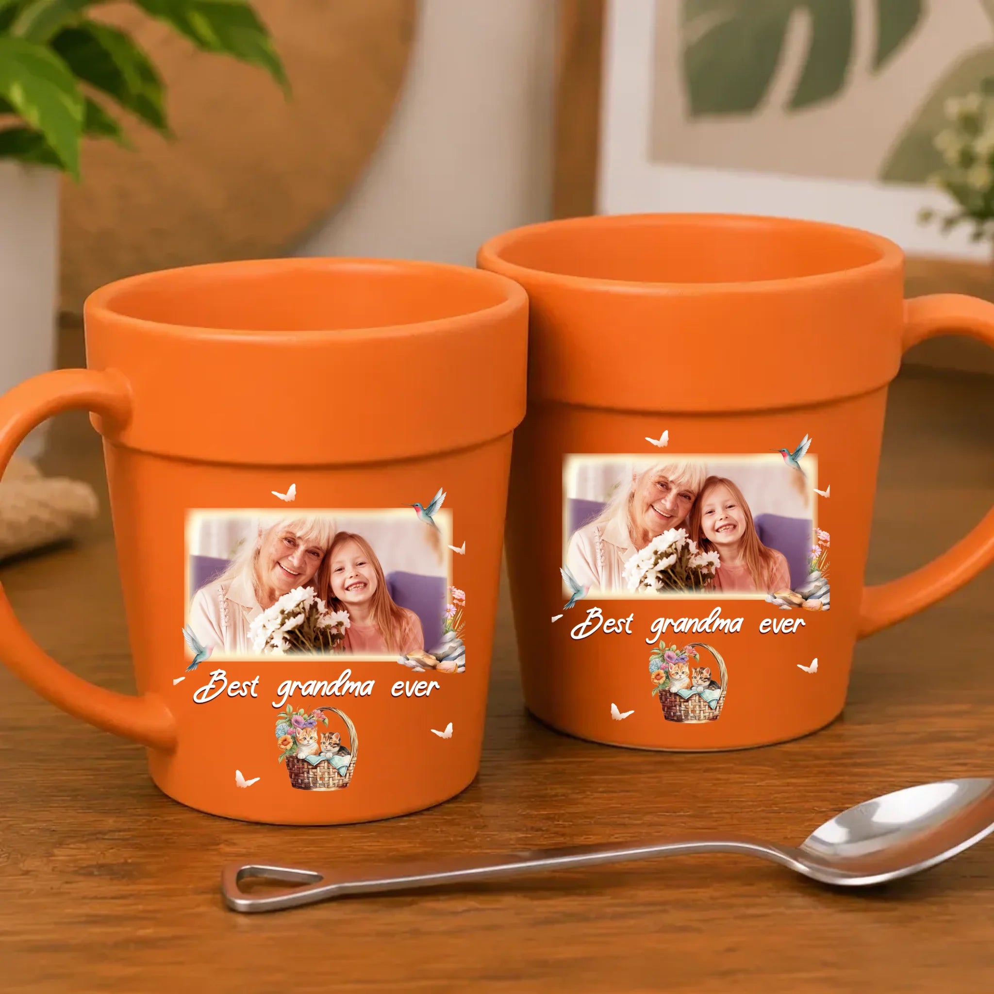 Bespoke Plant Pot Ceramic Mugs – Photo Upload Best Grandma Ever