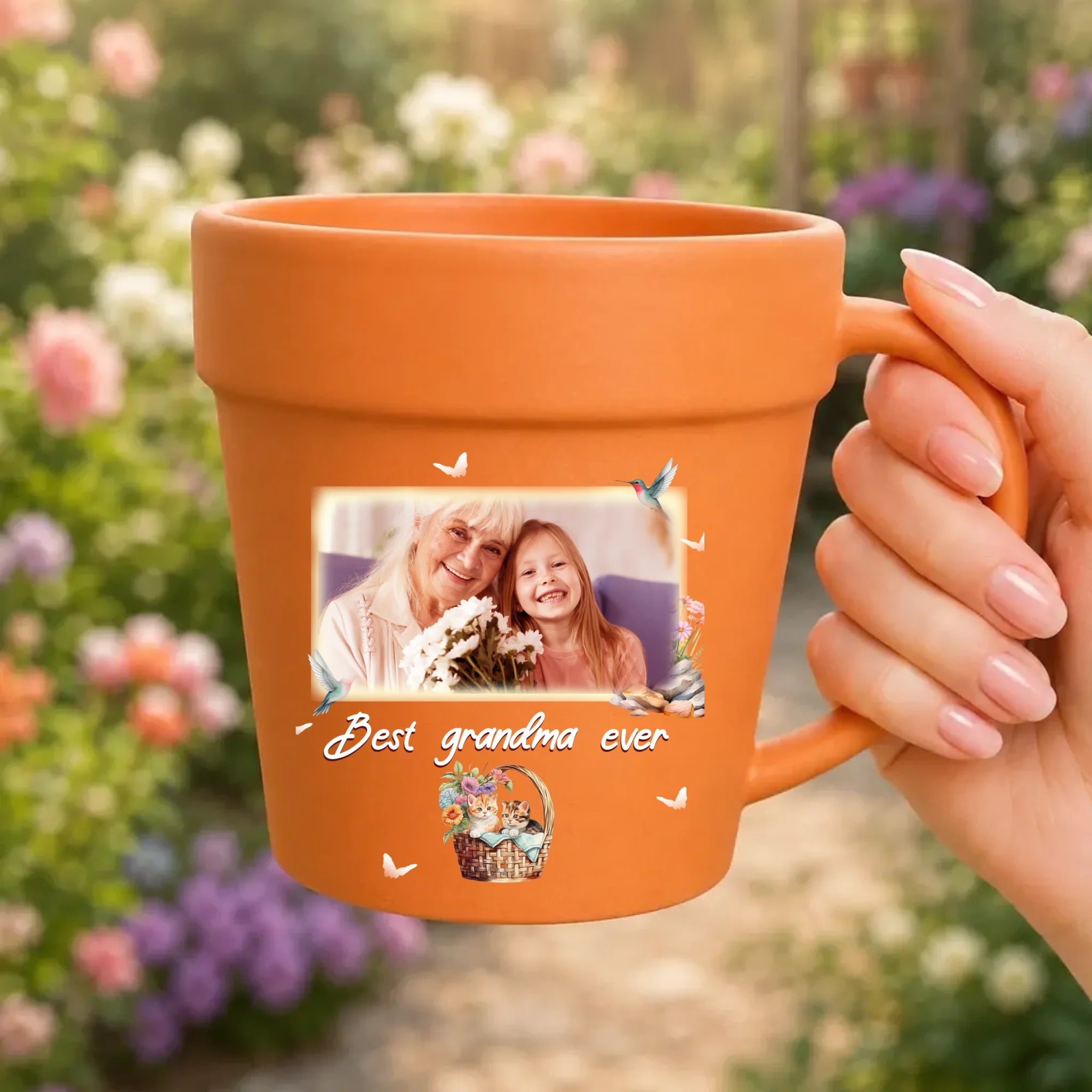 Bespoke Plant Pot Ceramic Mugs – Photo Upload Best Grandma Ever