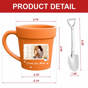 Custom Photo Upload Plant Pot Ceramic Mugs - I Love You Mom