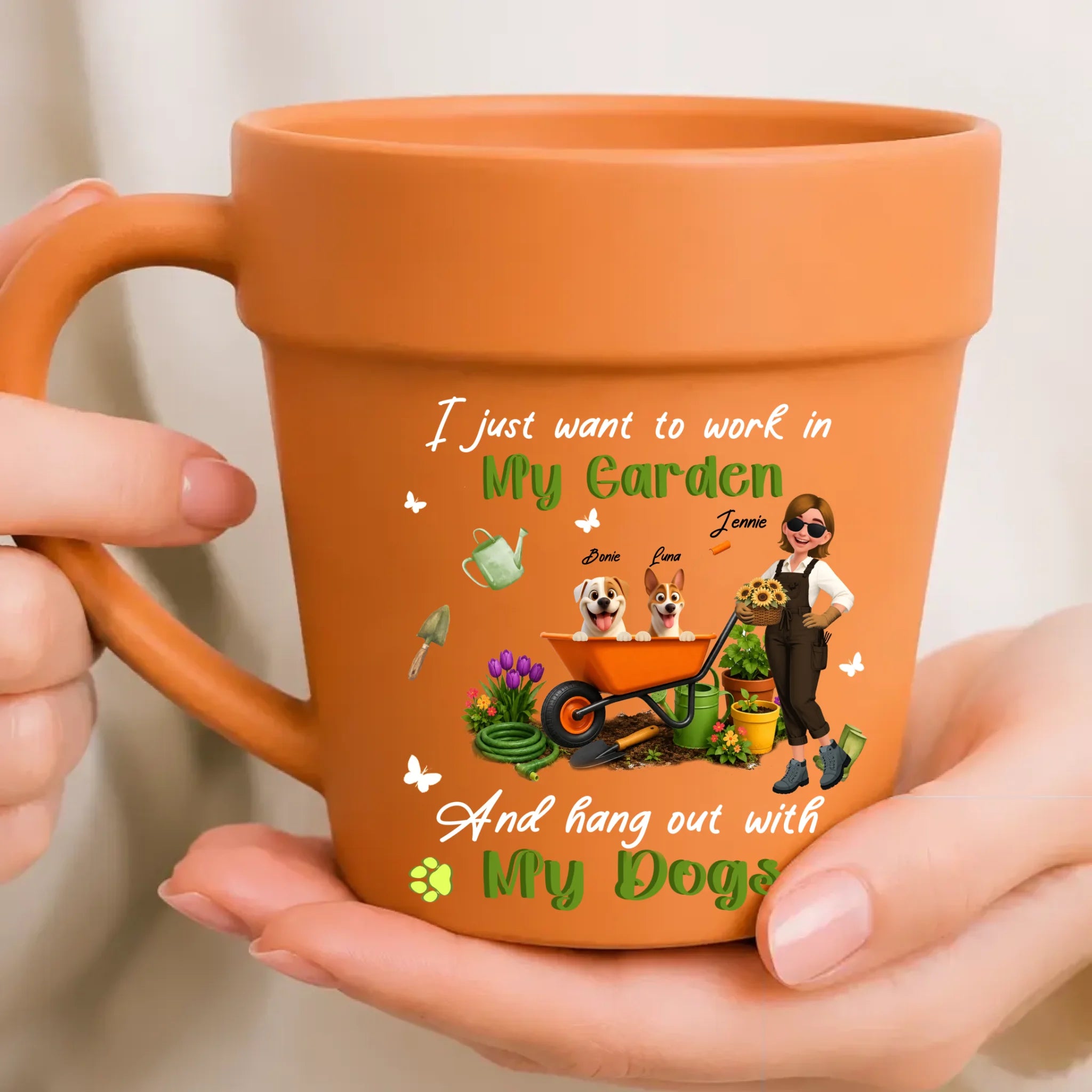 Personalized Plant Pot Mugs - For Gardeners And Dog Lovers