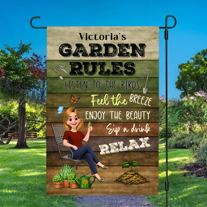 Custom Garden Flag – Funny Garden Rules Gift For Gardeners