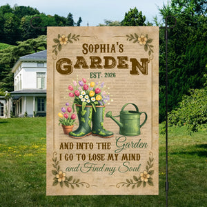 Vintage Outdoor Garden Flag – Unique Green Watering Can Decor Gift