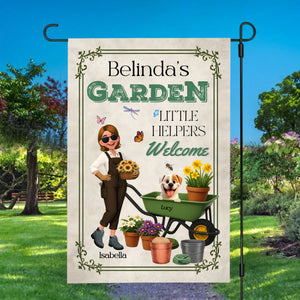 Personalized Little Helpers Welcome Garden Flag – Unique Gardener Gift