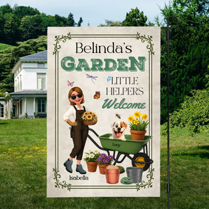 Personalized Little Helpers Welcome Garden Flag – Unique Gardener Gift