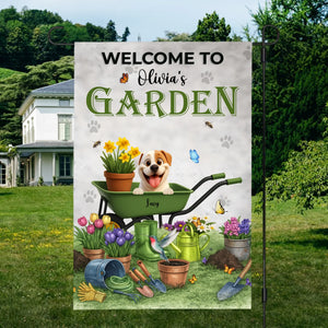Unique Paw Print Background Garden Flag – Welcome To Garden