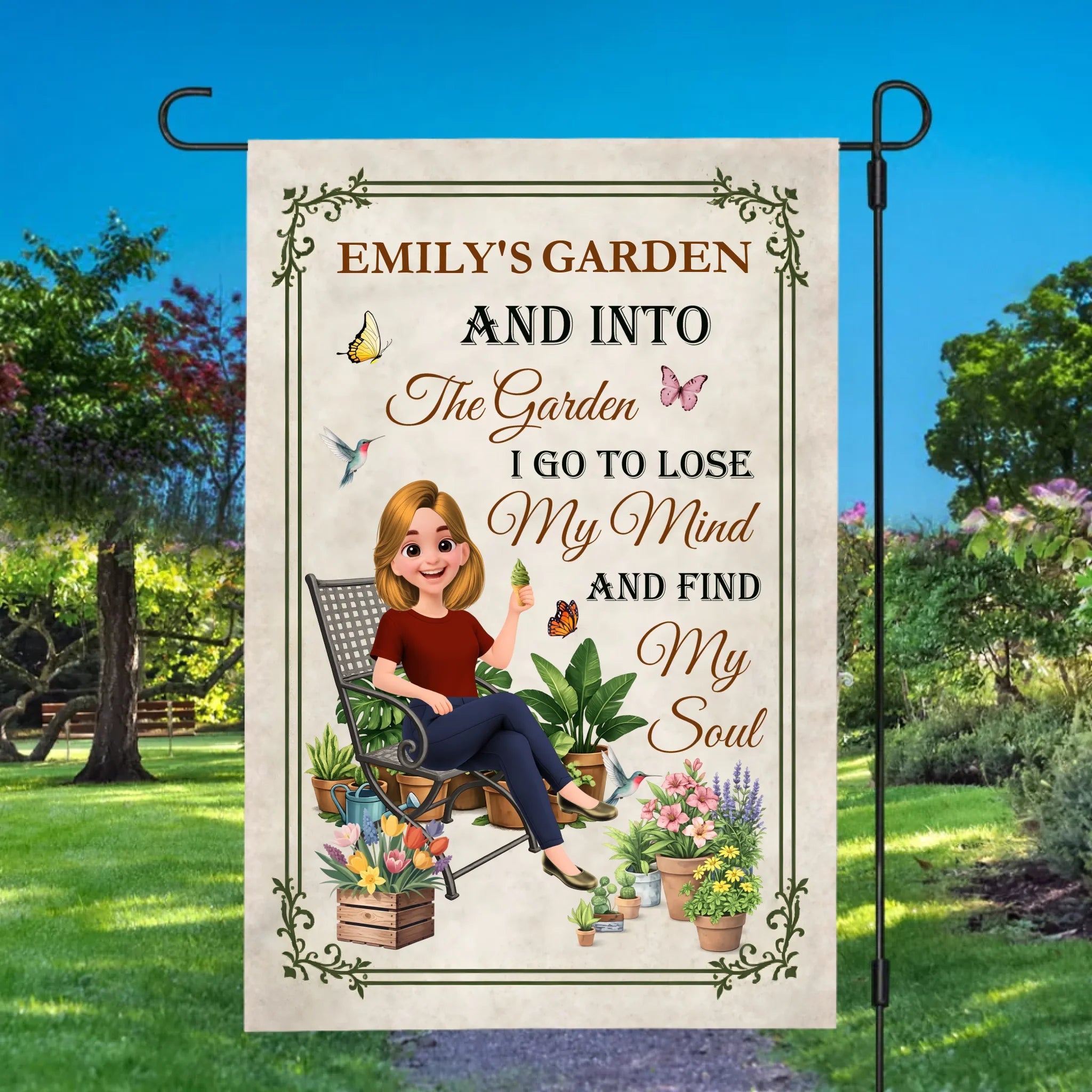 Personalized Special Garden Flag – Into The Garden I Go