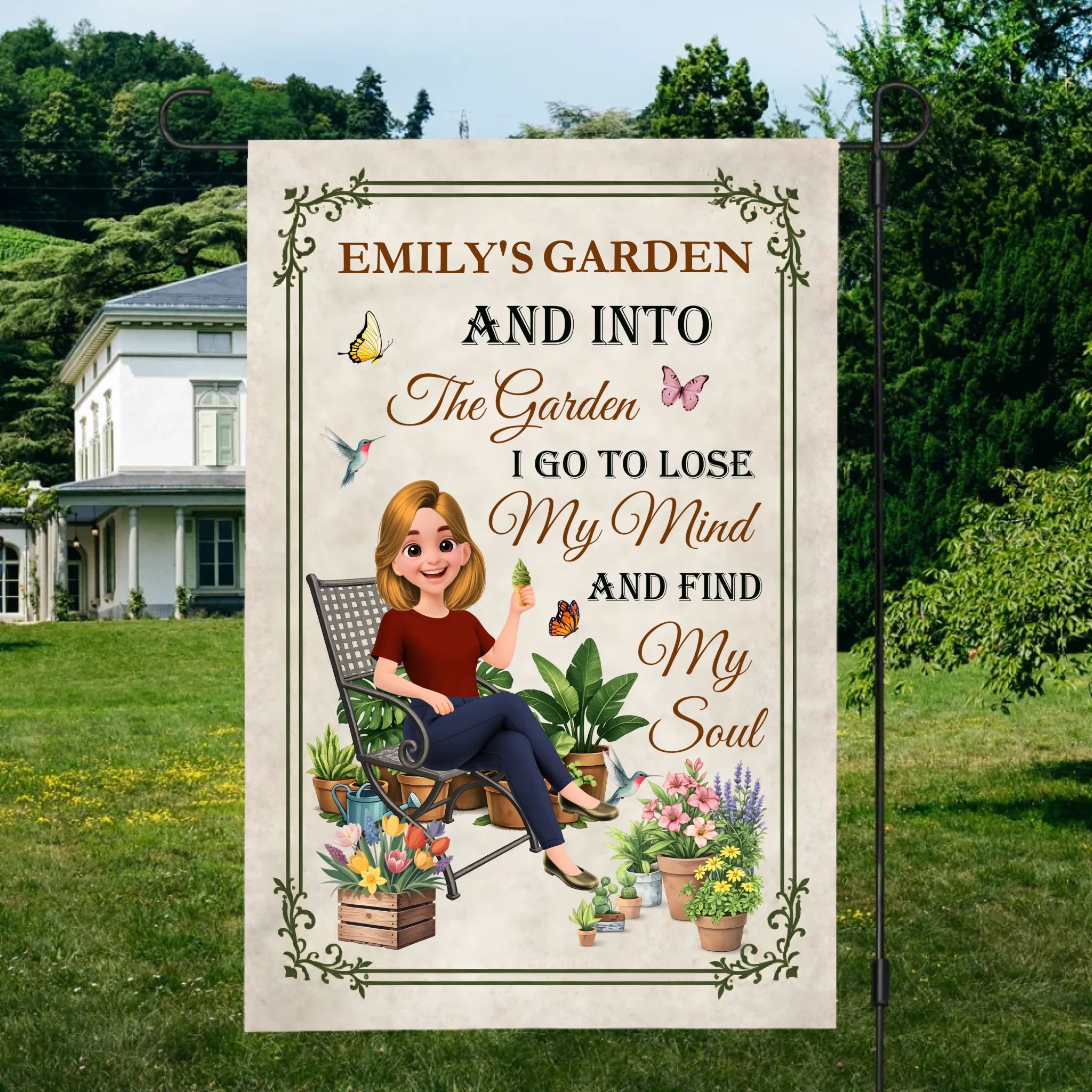 Personalized Special Garden Flag – Into The Garden I Go