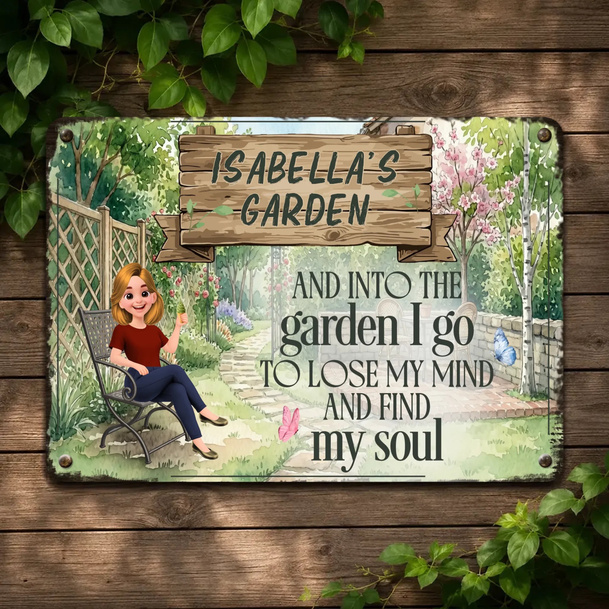 Customized Unique Flower Garden Metal Signs  – Lose My Mind Find My Soul Gift