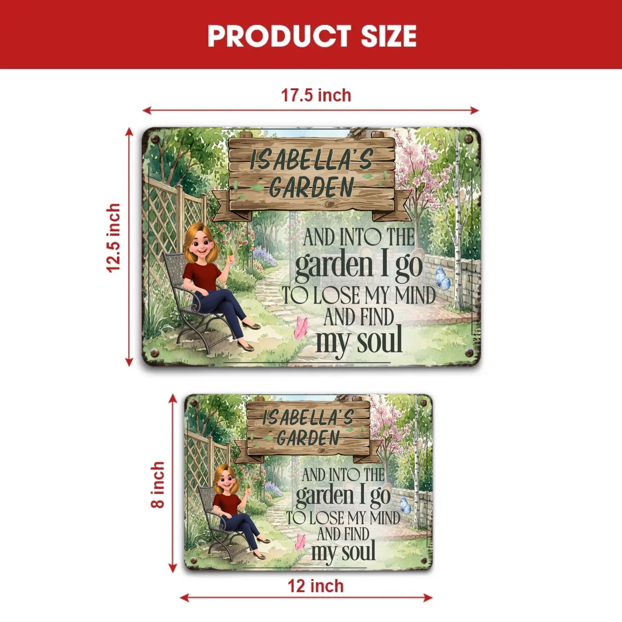 Customized Unique Flower Garden Metal Signs  – Lose My Mind Find My Soul Gift