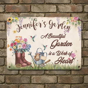 Personalized Garden Metal Sign – Vintage Flower Plaque Gift