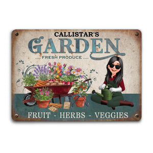 Fresh Produce Fruit Herbs Veggies Metal Signs – Custom Name For Gardeners