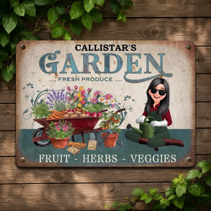 Fresh Produce Fruit Herbs Veggies Metal Signs – Custom Name For Gardeners