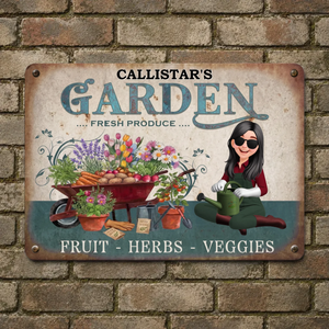 Fresh Produce Fruit Herbs Veggies Metal Signs – Custom Name For Gardeners