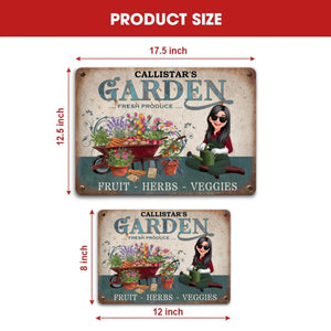 Fresh Produce Fruit Herbs Veggies Metal Signs – Custom Name For Gardeners
