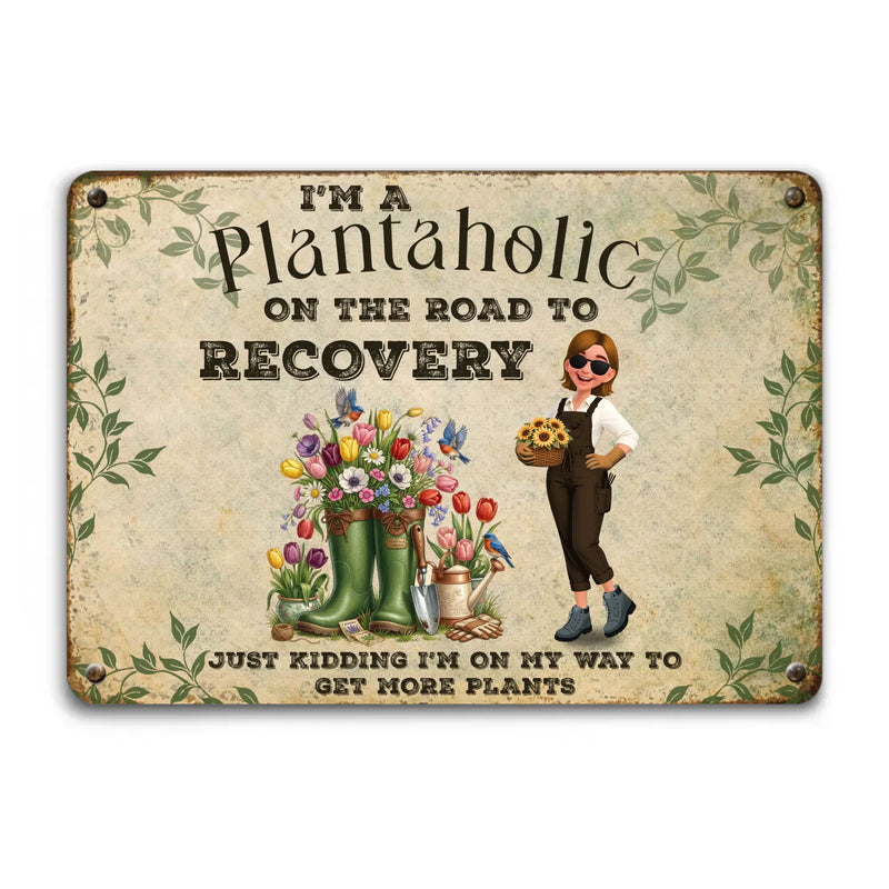 Customized Garden Metal Signs – I'm A Plantaholic For Gardeners