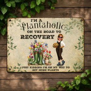 Customized Garden Metal Signs – I'm A Plantaholic For Gardeners