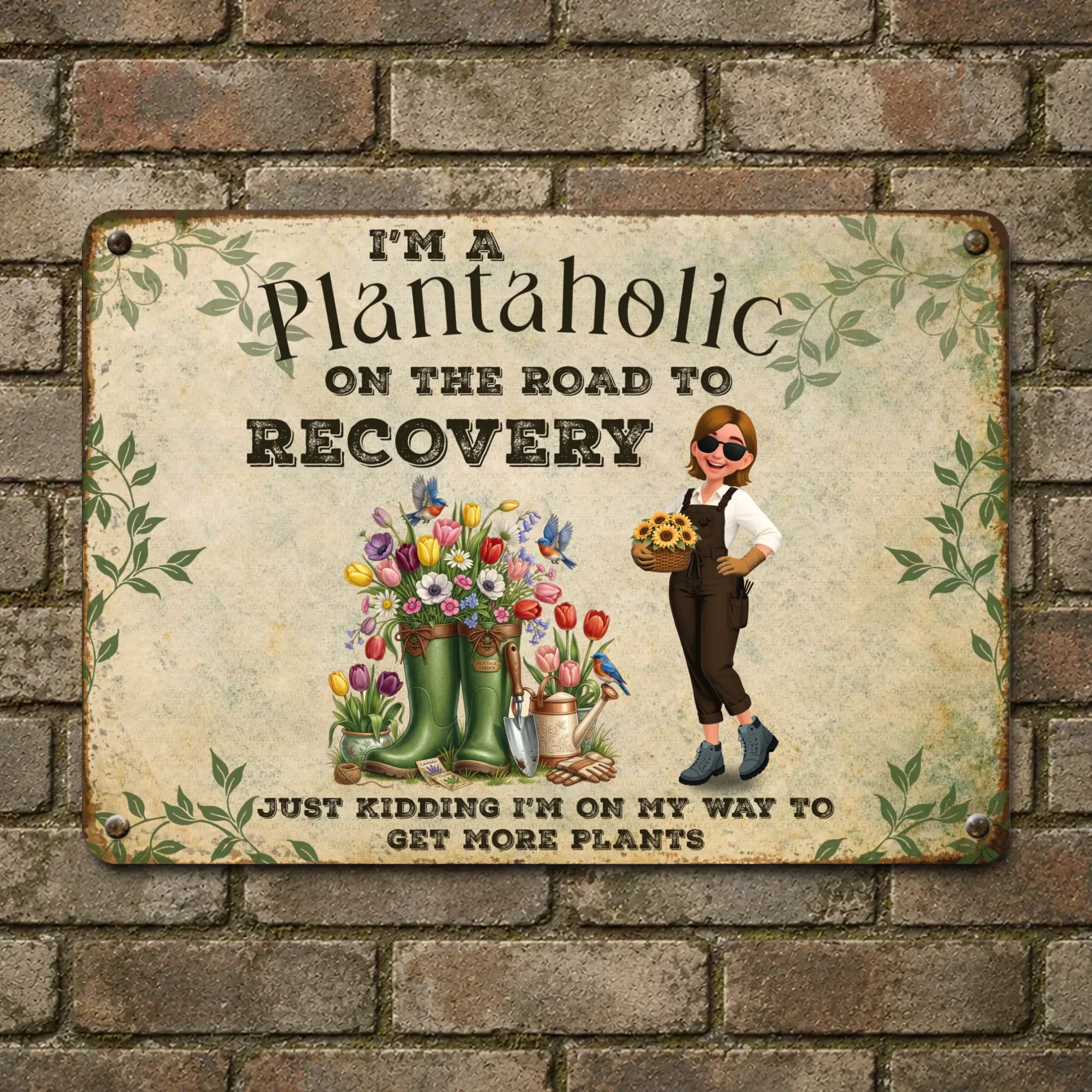 Customized Garden Metal Signs – I'm A Plantaholic For Gardeners