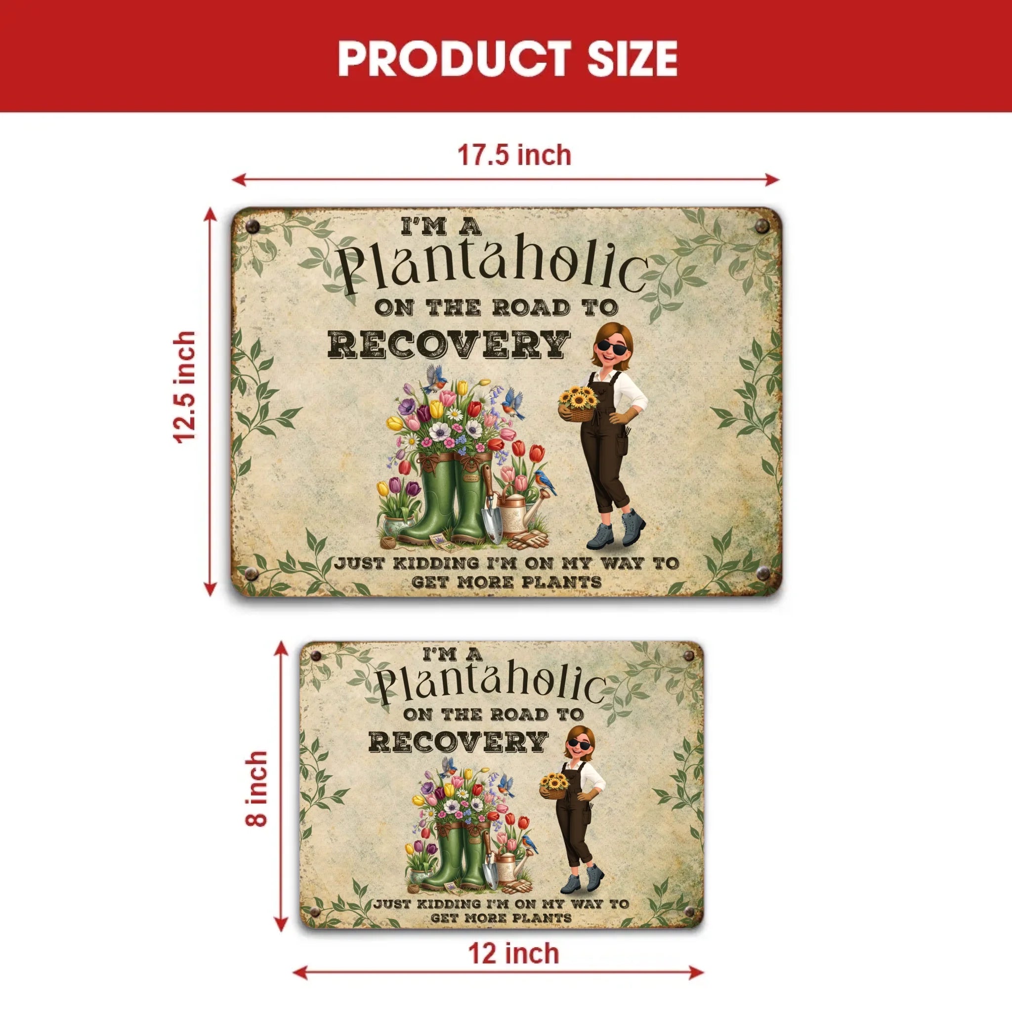 Customized Garden Metal Signs – I'm A Plantaholic For Gardeners