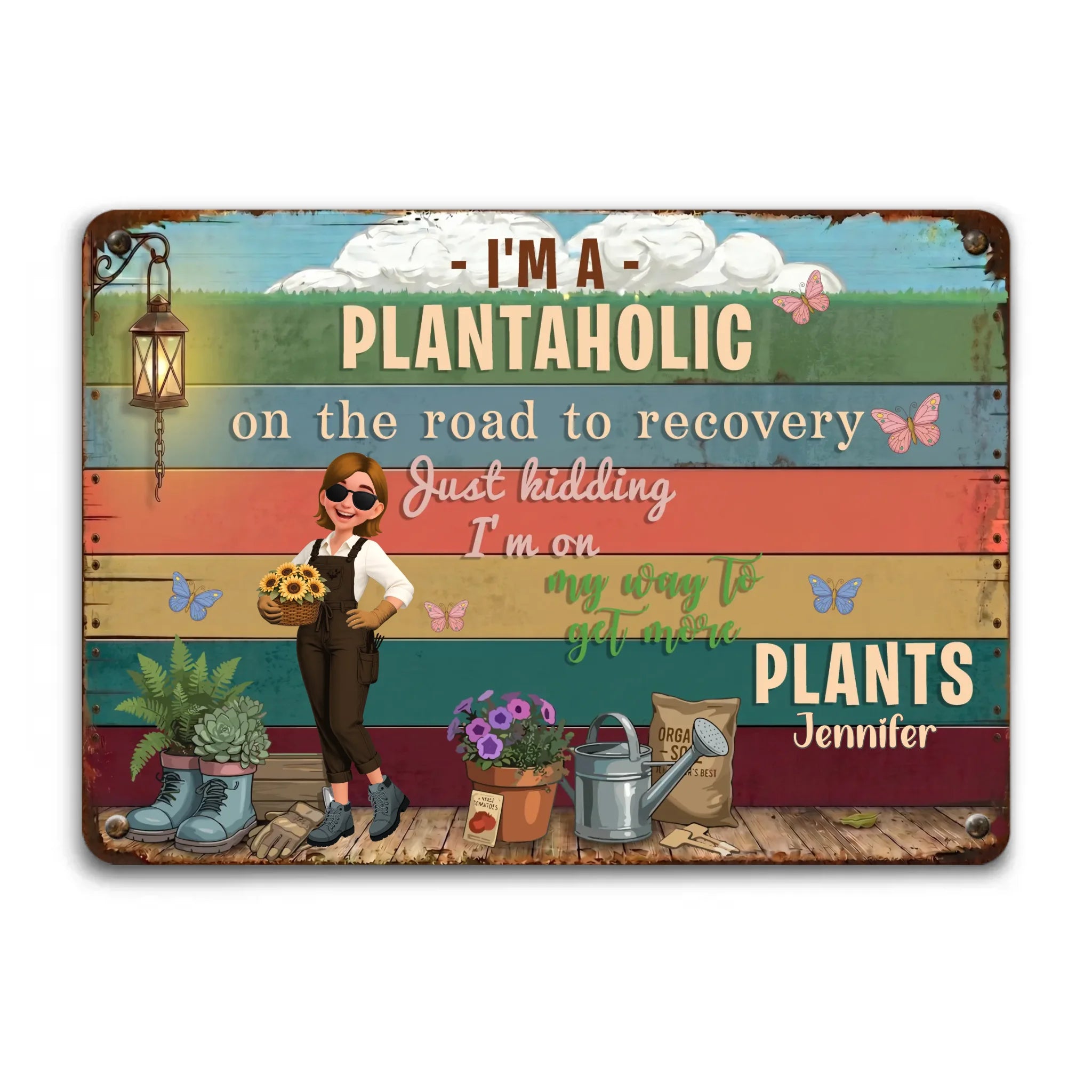 Bespoke Metal Signs Decor – Weatherproof Vintage Rainbow For Garden
