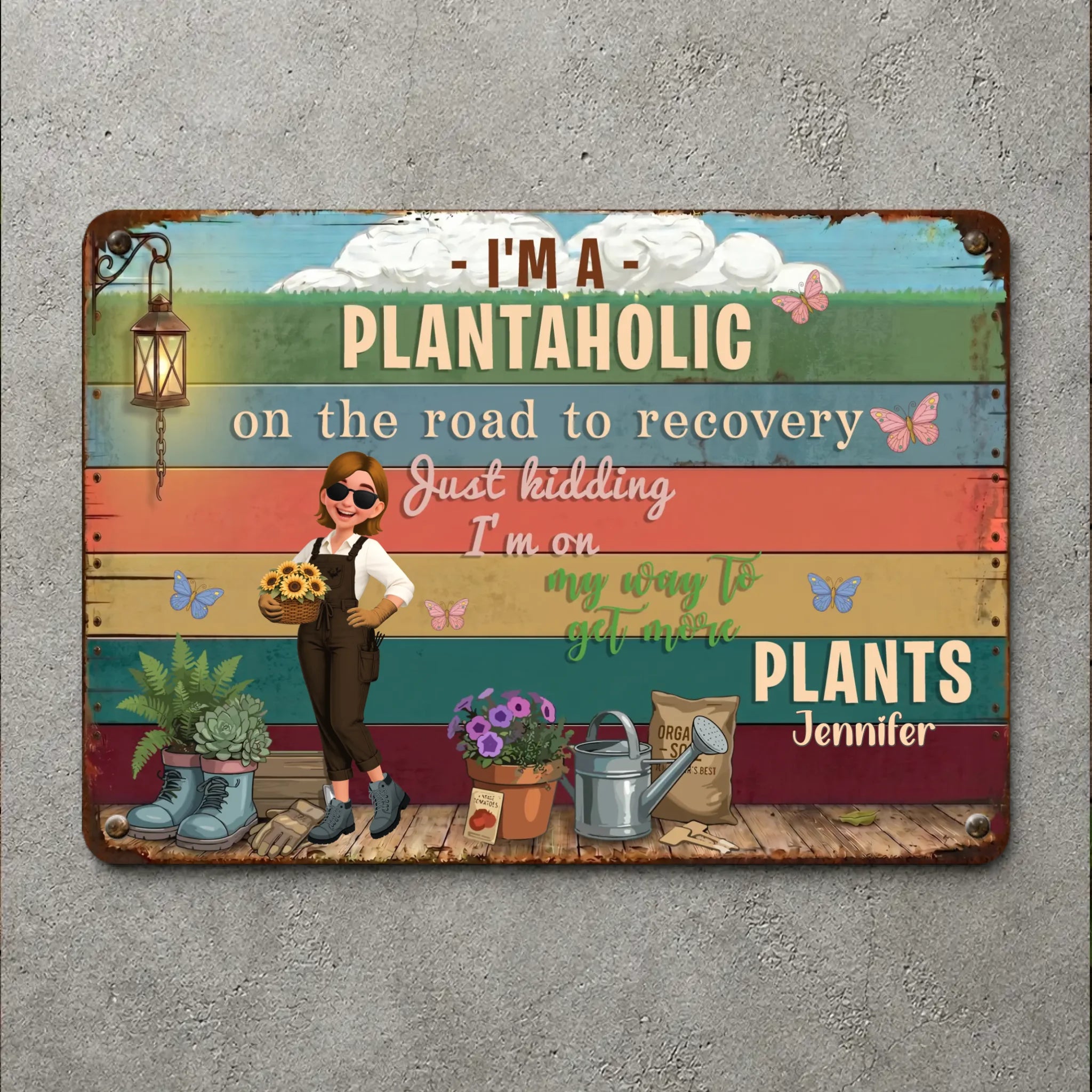 Bespoke Metal Signs Decor – Weatherproof Vintage Rainbow For Garden