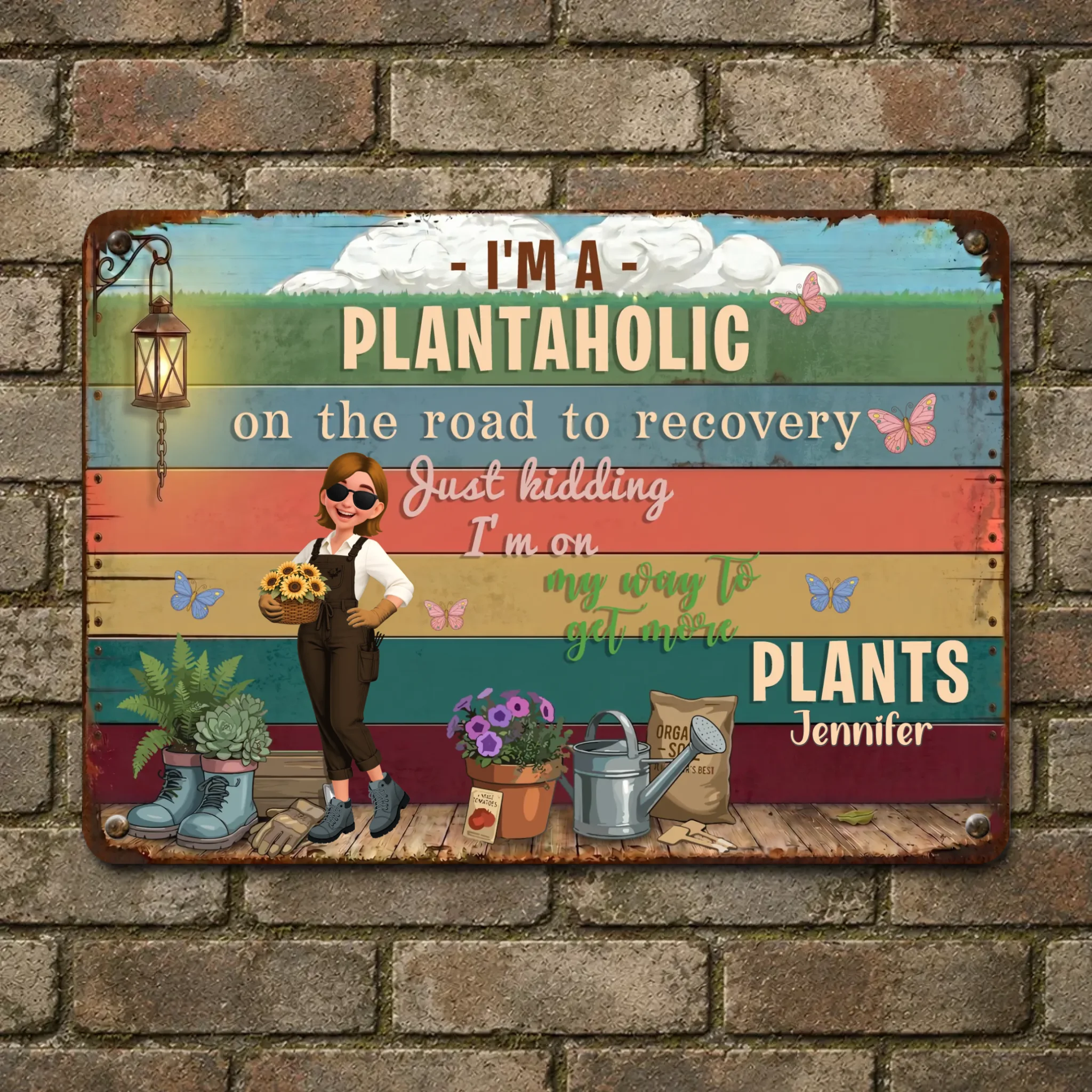 Bespoke Metal Signs Decor – Weatherproof Vintage Rainbow For Garden