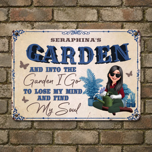 Unique Personalized Backyard Garden Metal Signs – Retro Cobalt Decor Gift