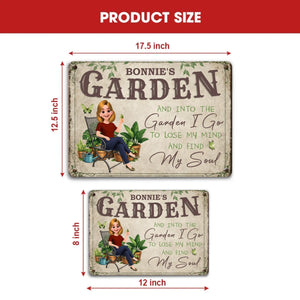 Unique Custom Metal Signs – Cozy Sitting Girl Butterfly Gift For Gardeners