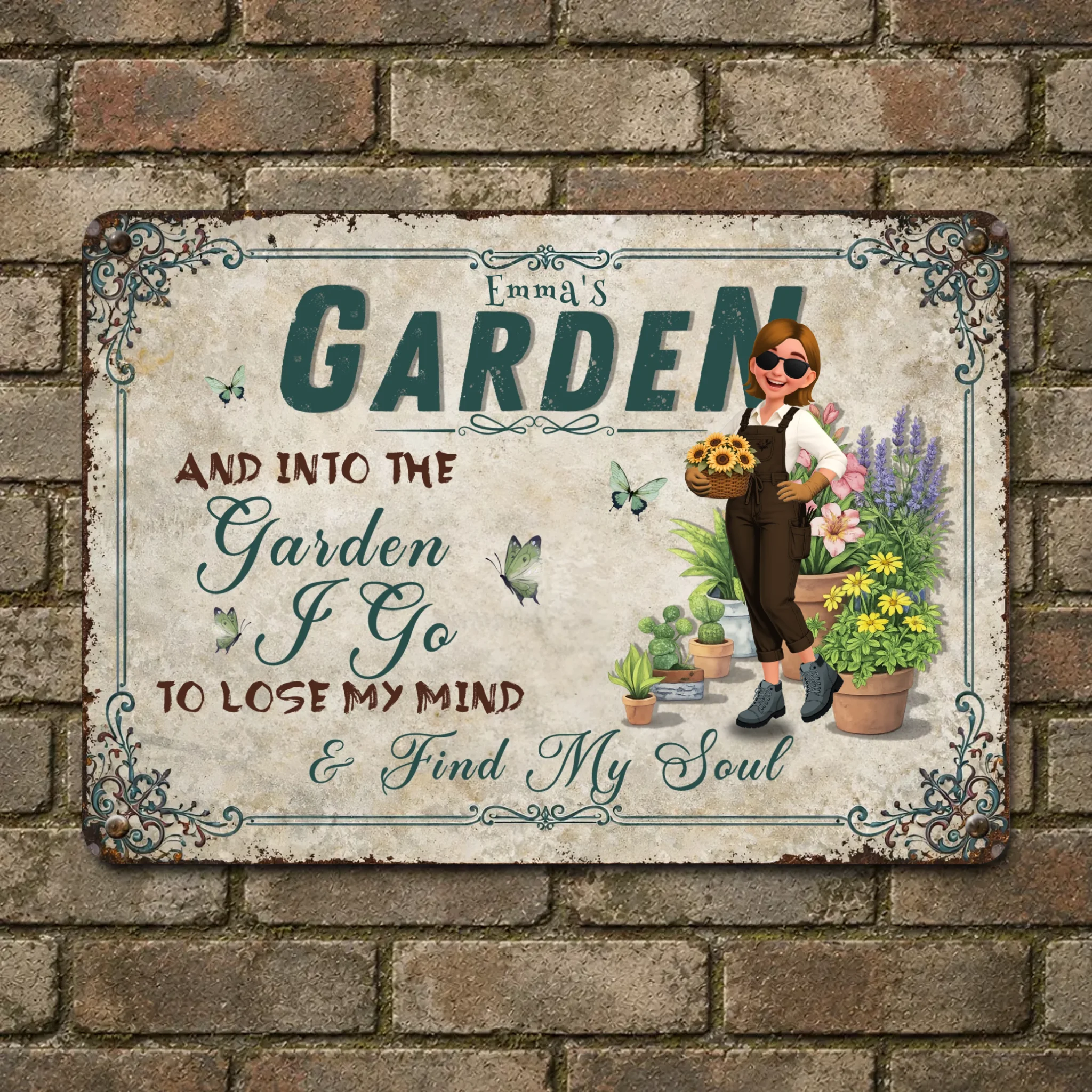 Into The Garden I Go Metal Signs – Personalized Gift For Gardeners