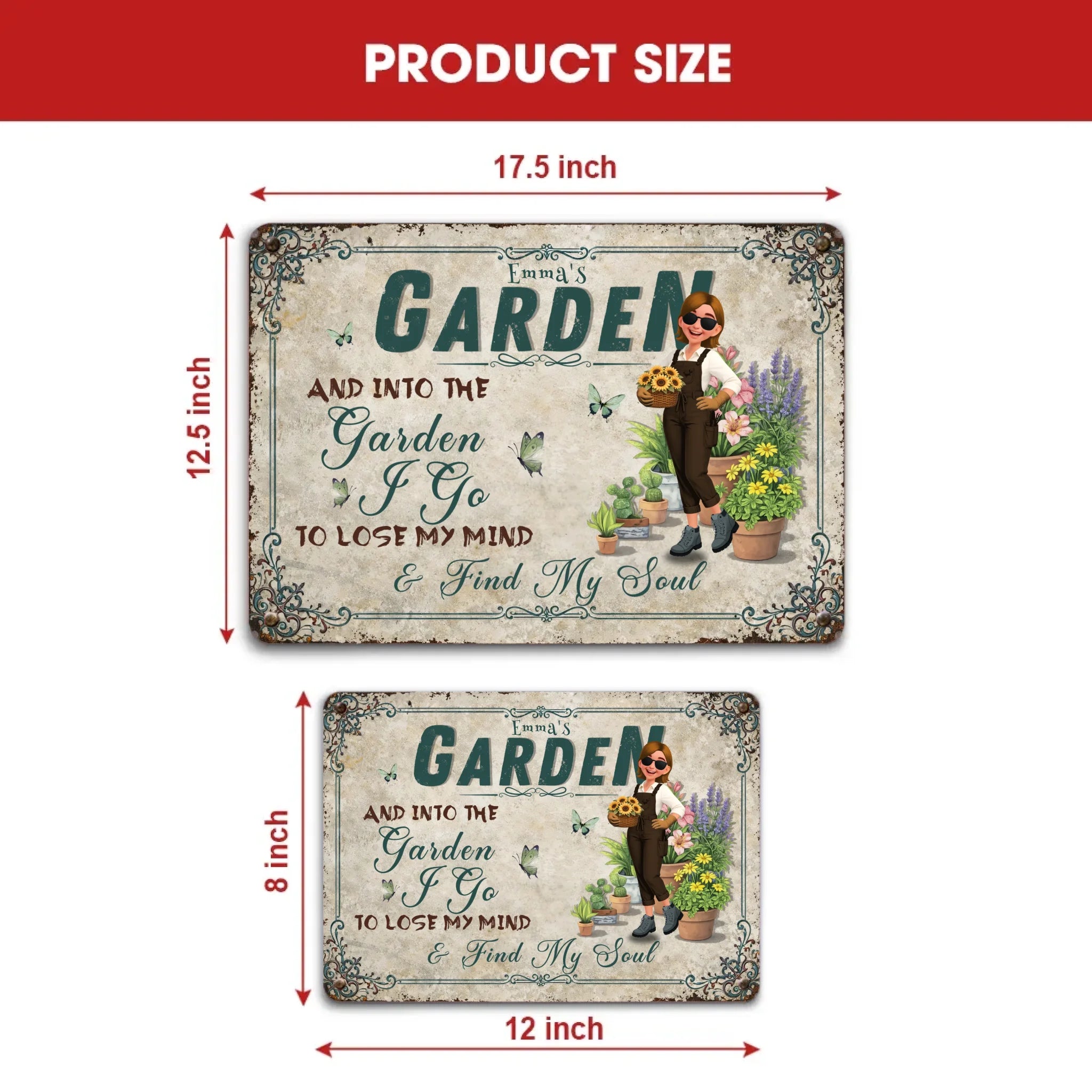 Into The Garden I Go Metal Signs – Personalized Gift For Gardeners