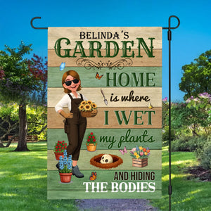 Personalized Hiding The Bodies Garden Flag – Funny Wet My Plants
