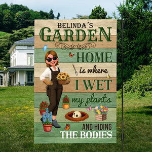 Personalized Hiding The Bodies Garden Flag – Funny Wet My Plants