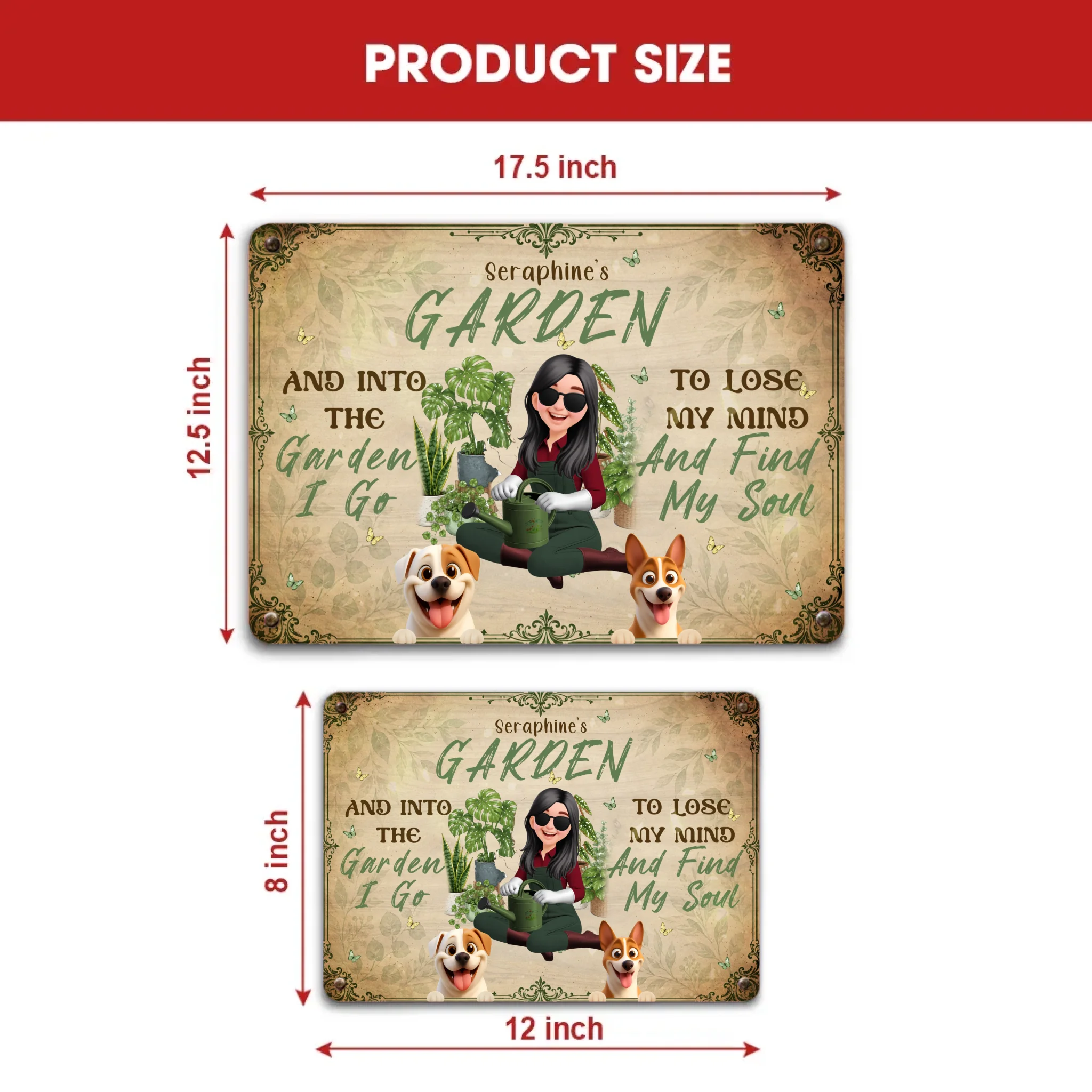 Into The Garden I Go Metal Signs – Bespoke Gift For Gardeners And Dog Lovers