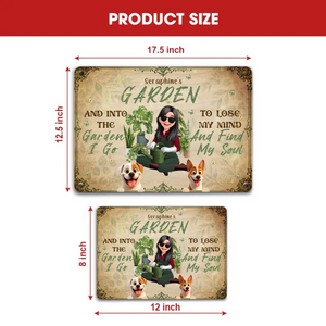 Into The Garden I Go Metal Signs – Bespoke Gift For Gardeners And Dog Lovers