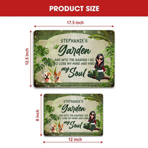 Unique Personalized Garden Metal Signs – Retro Sitting Lady Outdoor