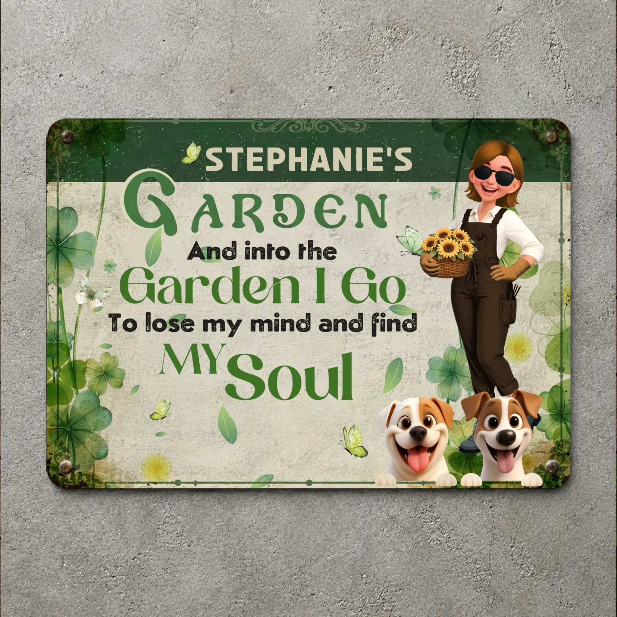 Weatherproof Vintage Garden Metal Signs – Gardeners And Dog Lovers Gift Bespoke