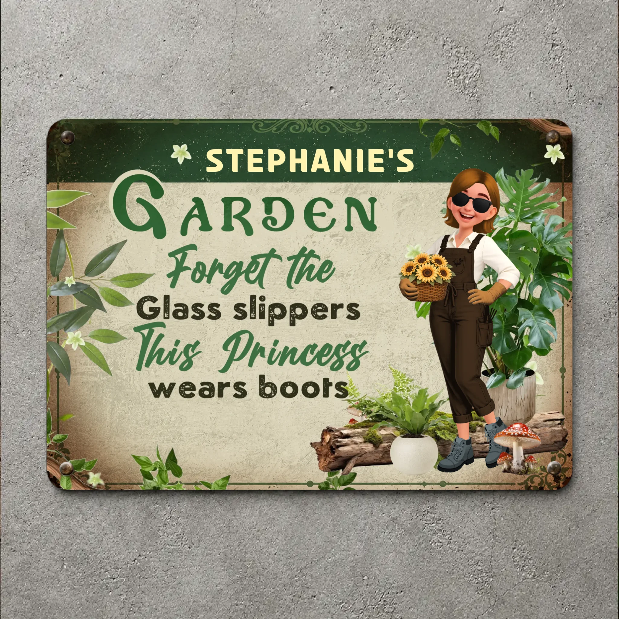 This Princess Wears Boots Metal Signs – Custom Garden Princess Gift