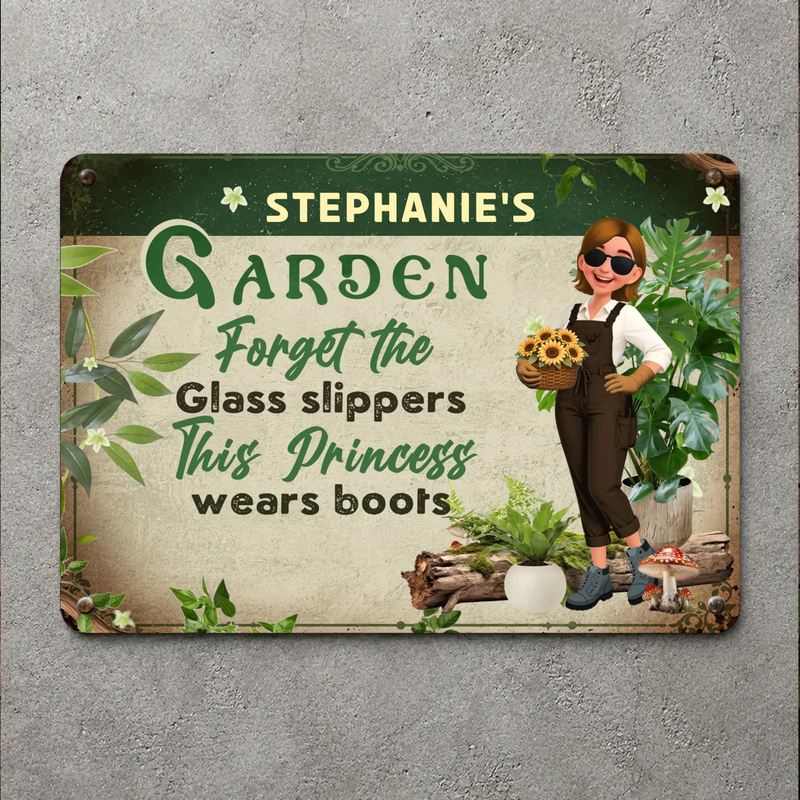 This Princess Wears Boots Metal Signs – Custom Garden Princess Gift