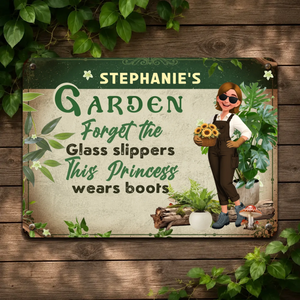 This Princess Wears Boots Metal Signs – Custom Garden Princess Gift