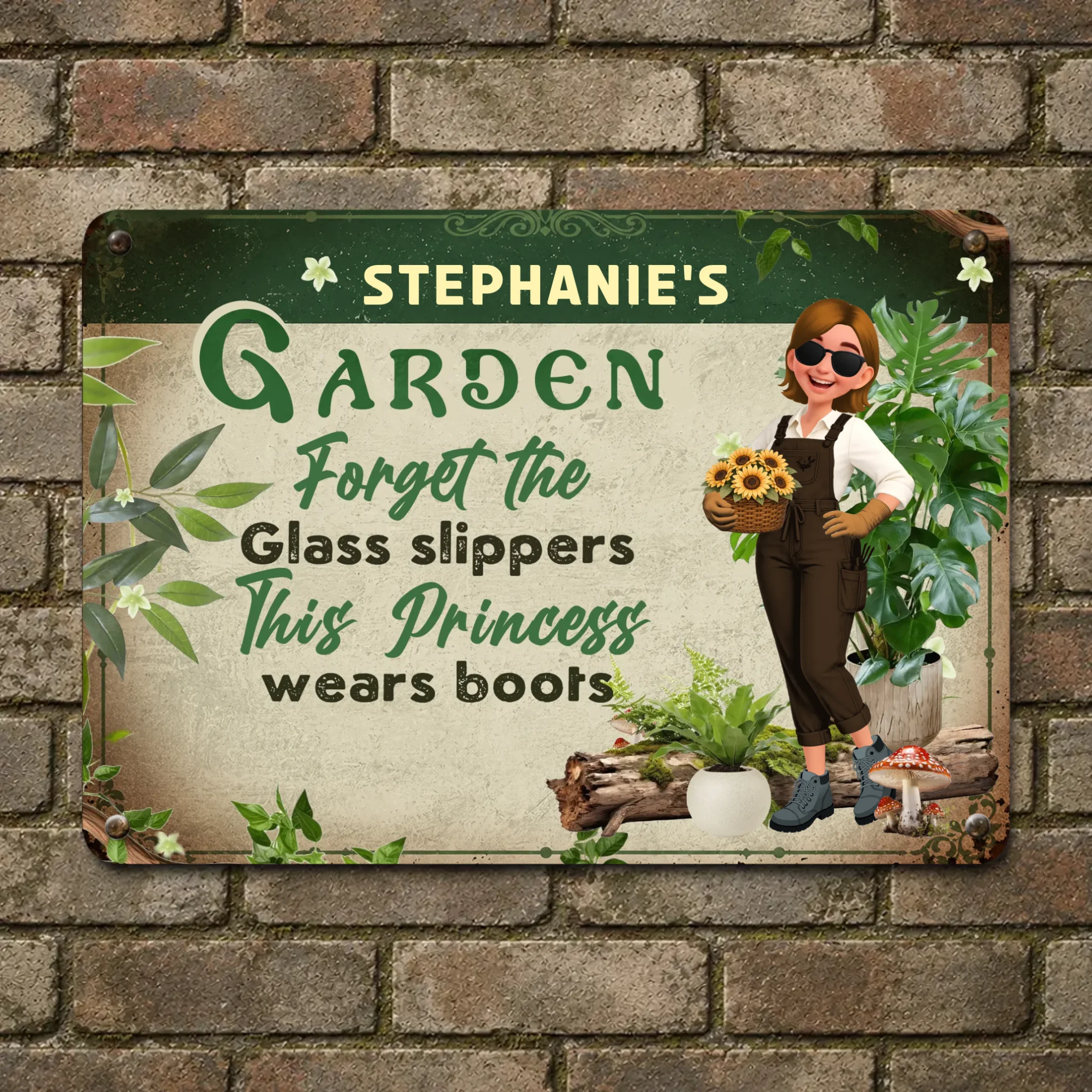 This Princess Wears Boots Metal Signs – Custom Garden Princess Gift