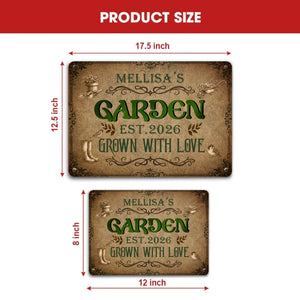 Garden Metal Signs Unique With Custom Name – Garden Grown With Love