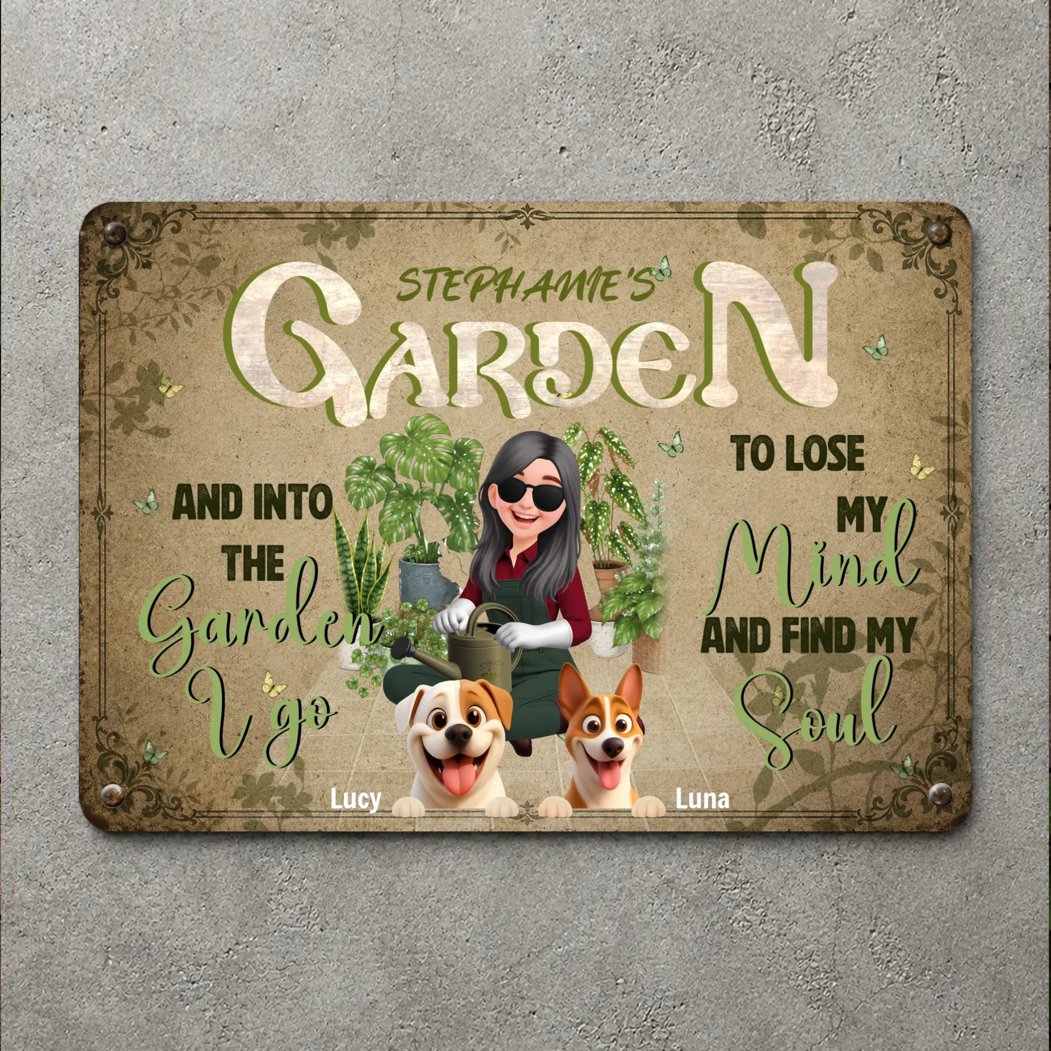 Customized Garden Metal Signs Decor – Into The Garden I Go