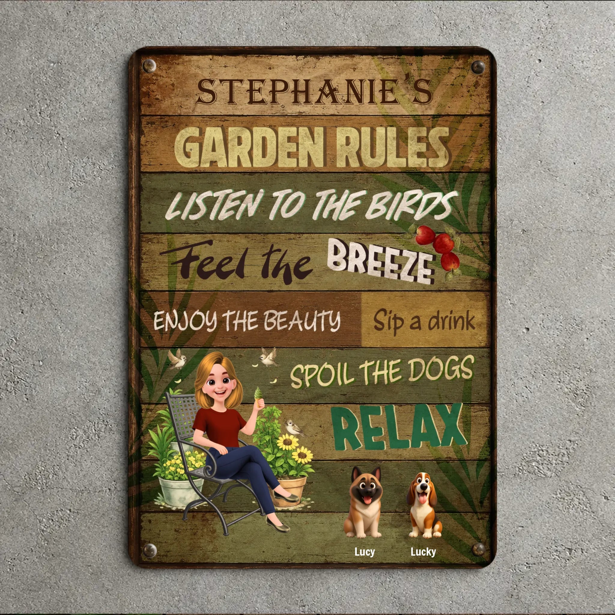 Garden Rules Metal Signs – Custom Spoil The Dogs For Gift